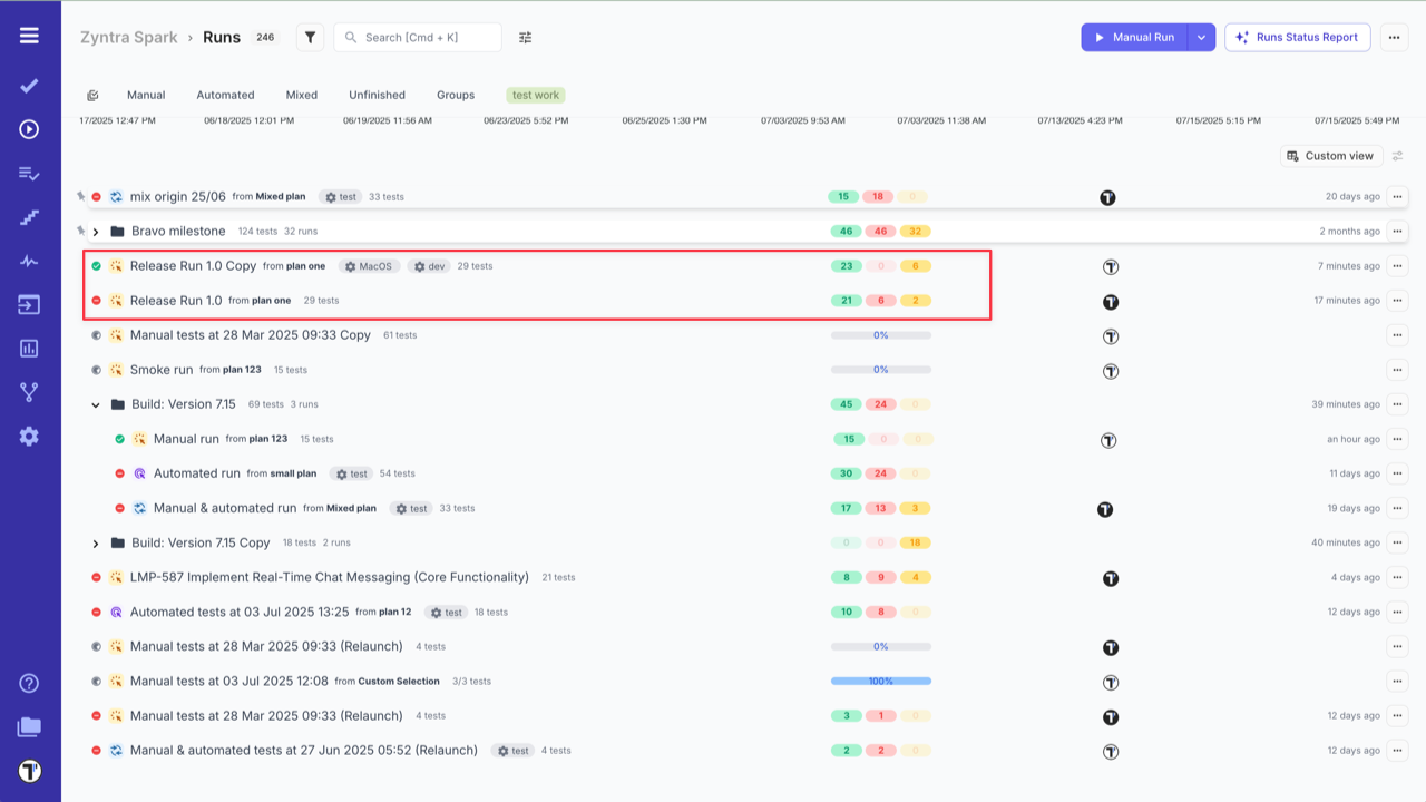 Testomat.io - copy of your Test Run